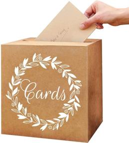 img 4 attached to 🎁 KALEFO Kraft Card Box: Stylish Wedding Favors, Post Box, Cardboard Decor & Table Centerpiece