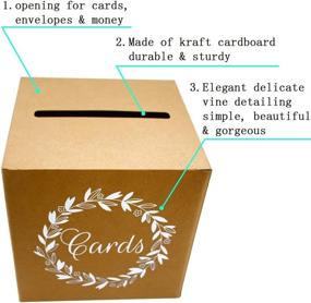 img 2 attached to 🎁 KALEFO Kraft Card Box: Stylish Wedding Favors, Post Box, Cardboard Decor & Table Centerpiece
