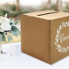 img 3 attached to 🎁 KALEFO Kraft Card Box: Stylish Wedding Favors, Post Box, Cardboard Decor & Table Centerpiece