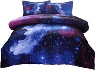 🌌 astronomical galaxy bedding sets - space comforter 3d printed quilt set twin size for children, boys, girls, teens, and kids - includes 1 comforter and 2 pillow cases logo