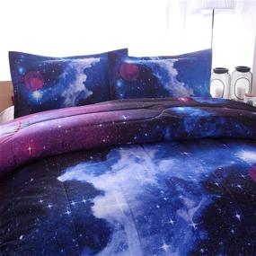 img 3 attached to 🌌 Astronomical Galaxy Bedding Sets - Space Comforter 3D Printed Quilt Set Twin Size for Children, Boys, Girls, Teens, and Kids - Includes 1 Comforter and 2 Pillow Cases