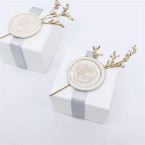 img 3 attached to 🌹 VOOSEYHOME Elegant Rose Wax Seal Stamp with Rosewood Handle, Ideal for Decorating Invitation Envelopes, Sealing Letters, Posters, Cards, Snail Mail, and Gift Packaging. Perfect for Birthday Parties, Themed Weddings, and Signature
