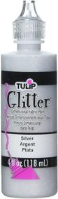 img 2 attached to 🎨 4-Ounce Silver Tulip Glitter Dimensional Fabric Paint - Ideal for Creative Crafting