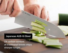 img 3 attached to Misen Santoku Knife: 7.5 Inch Japanese Style Kitchen Knife - Blue, High Carbon Stainless Steel