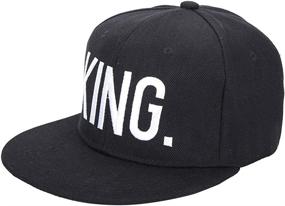 img 4 attached to WENDYWU Hip-Hop Hats King and Queen Snapback Caps: Stylish Adjustable 3D Embroidered Lovers Couples