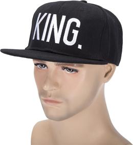 img 2 attached to WENDYWU Hip-Hop Hats King and Queen Snapback Caps: Stylish Adjustable 3D Embroidered Lovers Couples