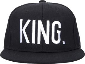 img 1 attached to WENDYWU Hip-Hop Hats King and Queen Snapback Caps: Stylish Adjustable 3D Embroidered Lovers Couples