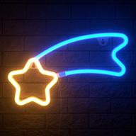 🌟 vibrant meteor-inspired neon sign: battery or usb powered led wall lighting for bedrooms - a must-have decoration for adults and kids логотип