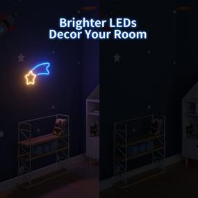 img 1 attached to 🌟 Vibrant Meteor-inspired Neon Sign: Battery or USB Powered LED Wall Lighting for Bedrooms - A Must-Have Decoration for Adults and Kids