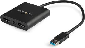 img 4 attached to 🖥️ StarTech.com USB 3.0 to Dual HDMI Adapter - 4K 30Hz & 1080p - External Video & Graphics Card - USB Type-A to HDMI Dual Monitor Display Adapter - Windows Only - Black (USB32HD2)