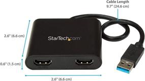 img 1 attached to 🖥️ StarTech.com USB 3.0 to Dual HDMI Adapter - 4K 30Hz & 1080p - External Video & Graphics Card - USB Type-A to HDMI Dual Monitor Display Adapter - Windows Only - Black (USB32HD2)