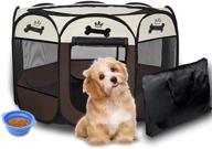 🏞️ foldable indoor and outdoor dog playpen with mesh and shade for ventilation - no assembly required! logo