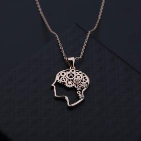 img 2 attached to 🧠 MAOFAED Behavior Analyst Gift: ABA Therapist Necklace with Mechanical Gear Brain Pendant - BCBA, Analyst Gift for Her