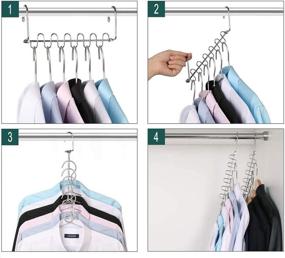 img 1 attached to 👔 Crozzy Clothes Hangers: Ultimate Space-Saving Metal Magic Hanger Organizer for Closet System - Silver (6 PCS)