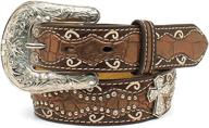 🐊 ariat girls metallic crocodile and cross belt with buckle logo