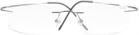 img 3 attached to 👓 Stylish Eyekepper Titanium Rimless Reading Glasses for Men and Women - Gunmetal +0.75