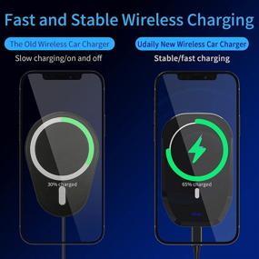 img 2 attached to 🔌 Udaily Magnetic Wireless Car Charger - 15W Qi Car Charger | Fast Wireless Car Charger Air Vent Dashboard Mount | Compatible with iPhone 12/12 Mini/12 Pro/12 Pro Max