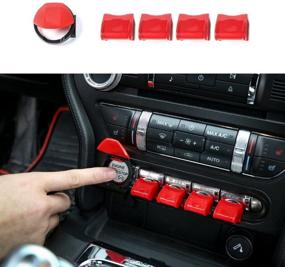 img 4 attached to Enhanced ABS Red Start/Stop Control Button 🚀 Decor Cover Decal Frame Trim for Ford Mustang 2015-2016