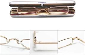 img 1 attached to 👓 2-Pack Metal Slim Reading Glasses with Spring Hinge for Women and Men - Small Portable Readers +2.0