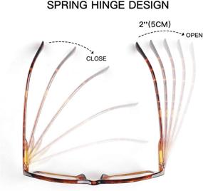 img 2 attached to 👓 HINDAR PANDA: 3 Pairs Blue Light Blocking Reading Glasses for Men - Amber Tint, Anti-UV, Spring Hinge, Digital Eyestrain Solution