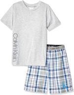calvin klein kid's sleepwear set: top and bottom pajamas logo