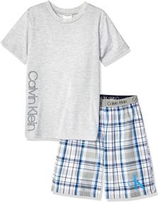 img 4 attached to Calvin Klein Kid's Sleepwear Set: Top and Bottom Pajamas