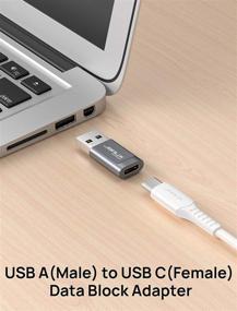 img 3 attached to 🔒 JSAUX USB-C блокатор данных (2 шт) - Защита быстрой зарядки, предотвращение подключения к сети, сопротивление взлому, безопасное зарядное устройство - Серый.