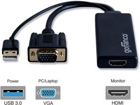 img 4 attached to 🔌 gofanco VGA to HDMI Converter Adapter USB Powered - Male to Female for VGA-Equipped Devices to Connect to HDMI Displays/HDTVs