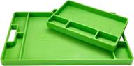 🔧 gripty tool tray duo-pack - premium silicone mat for flexible, multi purpose organization - portable tool box organizer, no magnets, easy to clean - original green color - one pack logo