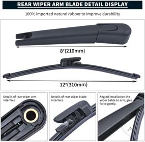 img 2 attached to 🚗 MIKKUPPA Rear Wiper Arm Blade for Hyundai Veloster (2012-2017) - All Season Natural Rubber Replacement