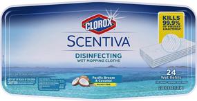 img 1 attached to 🌴 Clorox Scentiva Disinfecting Wet Mopping Cloths, Pacific Breeze and Coconut - 2 Packs of 24 Refills