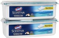 🌴 clorox scentiva disinfecting wet mopping cloths, pacific breeze and coconut - 2 packs of 24 refills logo