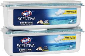 img 4 attached to 🌴 Clorox Scentiva Disinfecting Wet Mopping Cloths, Pacific Breeze and Coconut - 2 Packs of 24 Refills