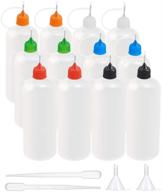 🎃 benecreat 12 pack 4 ounce precision tip applicator bottles set with droppers and funnels - for halloween liquid, tie dye crafts, diy quilling, glue application, oiling logo