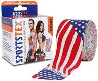 🏋️ korean made sports tex kinesiology tape, 5cm x 5m, us flag design, single roll - available in various colors: black, beige, purple, pink, blue, camo логотип