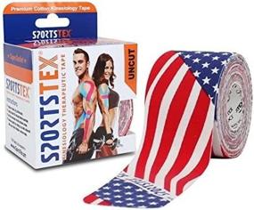 img 4 attached to 🏋️ Korean Made Sports Tex Kinesiology Tape, 5cm X 5M, US Flag Design, Single Roll - Available in Various Colors: Black, Beige, Purple, Pink, Blue, Camo