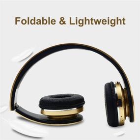 img 1 attached to 🎧 Gold Bluetooth Headphones Wireless with Mic, LED Light Up, Stereo Sound - Ideal for Kids to Adults, Cellphone, Tablets, Computer