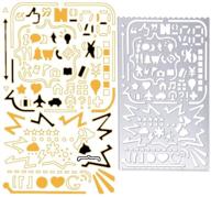 📐 digital stainless steel metal drawing templates by joytong - multifunctional planner stencils with 60 apertures logo