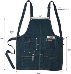 img 3 attached to 👩 Stylish Vantoo Blue Denim Apron for Women and Men, with Convenient Pockets for Chef Kitchen Cooking