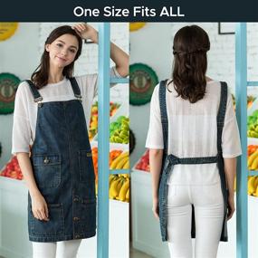 img 2 attached to 👩 Stylish Vantoo Blue Denim Apron for Women and Men, with Convenient Pockets for Chef Kitchen Cooking