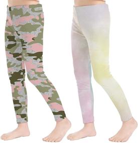 img 3 attached to 👧 V GRIN Stretch Leggings for Girls - Camo & Tie Dye Patterns