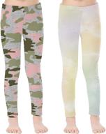 👧 v grin stretch leggings for girls - camo & tie dye patterns logo