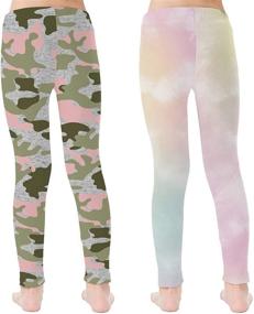 img 2 attached to 👧 V GRIN Stretch Leggings for Girls - Camo & Tie Dye Patterns