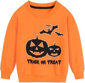 img 4 attached to Halloween Skeleton Glow-in-the-Dark Sweatshirts for Toddler Boys & Girls, Pumpkin Shirts 2-7 Years