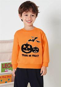 img 3 attached to Halloween Skeleton Glow-in-the-Dark Sweatshirts for Toddler Boys & Girls, Pumpkin Shirts 2-7 Years