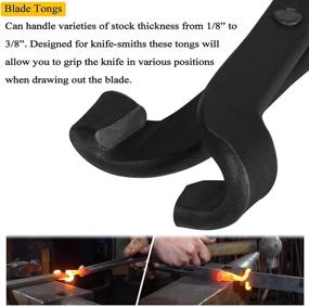 img 1 attached to 🔧 Optimized Knife Making Tongs Set - Bladesmith Blacksmith Forge Tong Tools Kit Vise Tools Anvil Hammer (3-Pack)