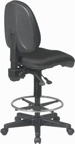 img 1 attached to 🪑 Black Office Star Deluxe Ergonomic Drafting Chair with Lumbar Support, Adjustable Footring and Pneumatic Back