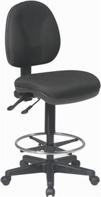 img 3 attached to 🪑 Black Office Star Deluxe Ergonomic Drafting Chair with Lumbar Support, Adjustable Footring and Pneumatic Back