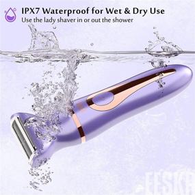 img 1 attached to Электрическая бритва EESKA 2 в 1 для женщин - беспроводная бритва для лица, ног, подмышек - портативное влажное и сухое удаление волос - водонепроницаемая IPX7 - перезаряжаемая через USB Type-C - триммер для бикини
