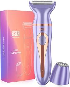 img 4 attached to EESKA 2-in-1 Women's Electric Razor - Cordless Shaver for Face, Legs, Underarms - Portable Wet and Dry Hair Removal - IPX7 Waterproof - Type-C USB Rechargeable - Bikini Trimmer
